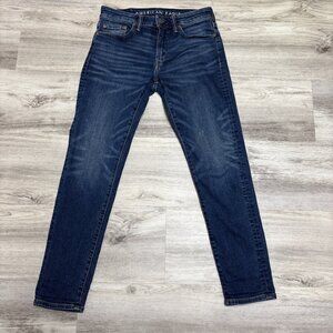 American Eagle Jeans Mens 29x30 AirFlex+ Athletic Skinny Mid Rise Blue Denim